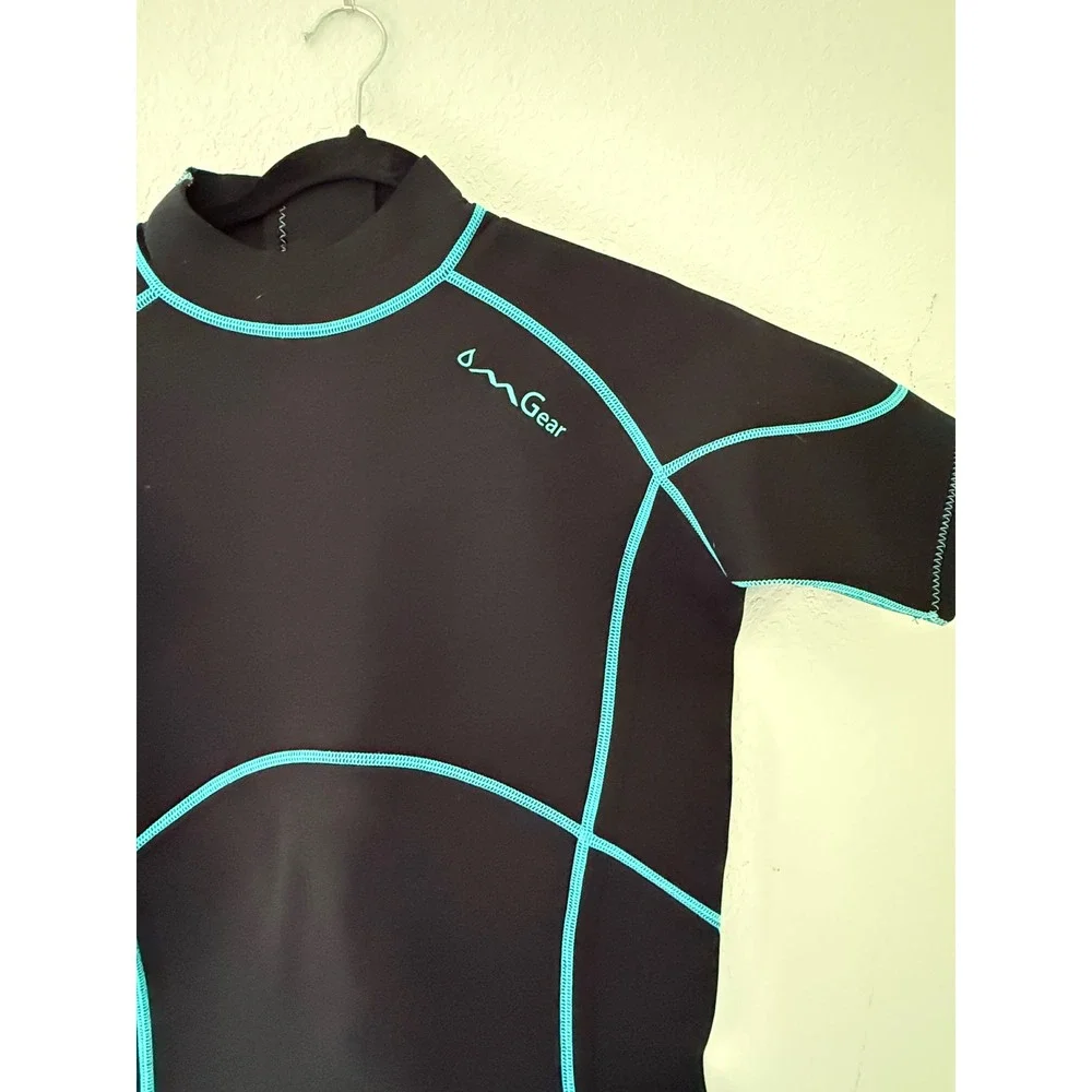 NeoSport Neo Gear Wetsuit XL Black Turquoise Shorty Spring Suit Neoprene